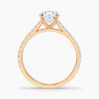 Sarah 2.5 Carat Round Side Stone Pave Moissanite Diamond Ring in Platinum