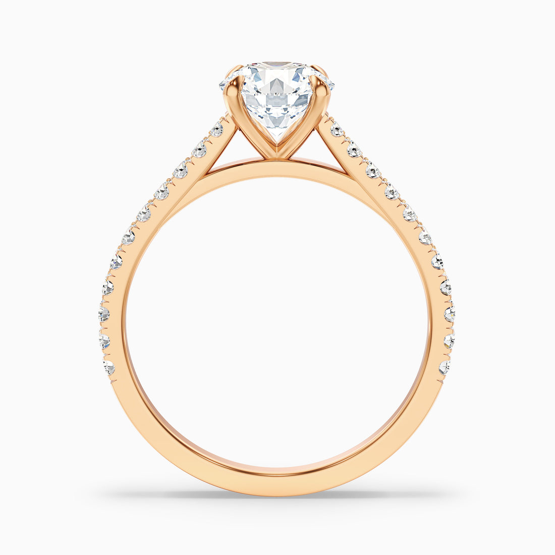 Zola 2.5 Carat Round Side Stone Pave Lab Grown Engagement Ring in 18k Rose Gold  DestGlow