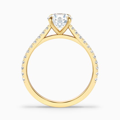 Sarah 2.5 Carat Round Side Stone Pave Moissanite Diamond Ring in 925 Sterling Silver