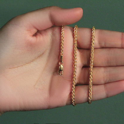 14k Yellow Gold 2.8mm Light Weight Wheat Chain by Bids.com