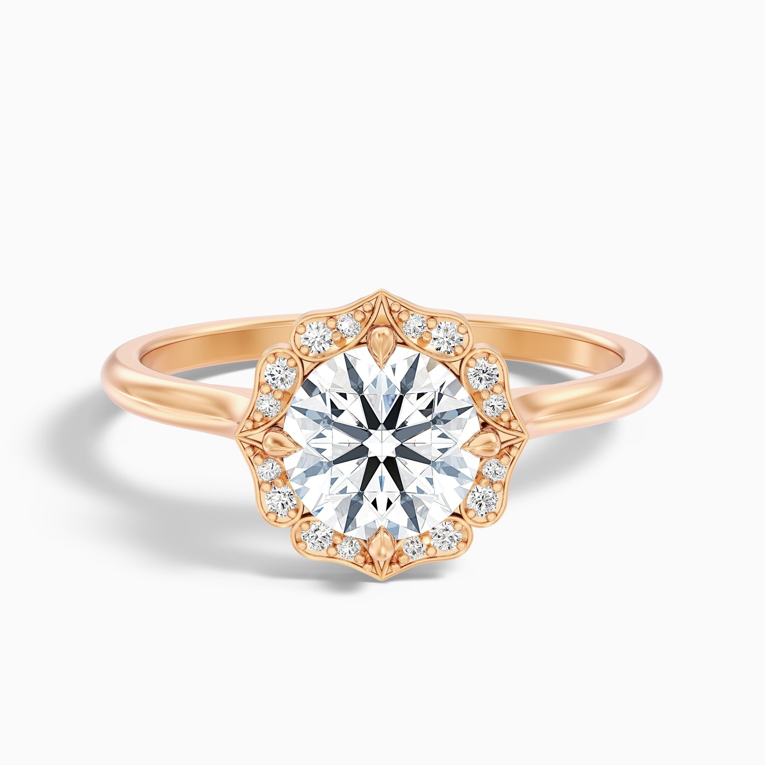 Ruby 2 Carat Round Halo Moissanite Diamond Ring in 925 Sterling Silver
