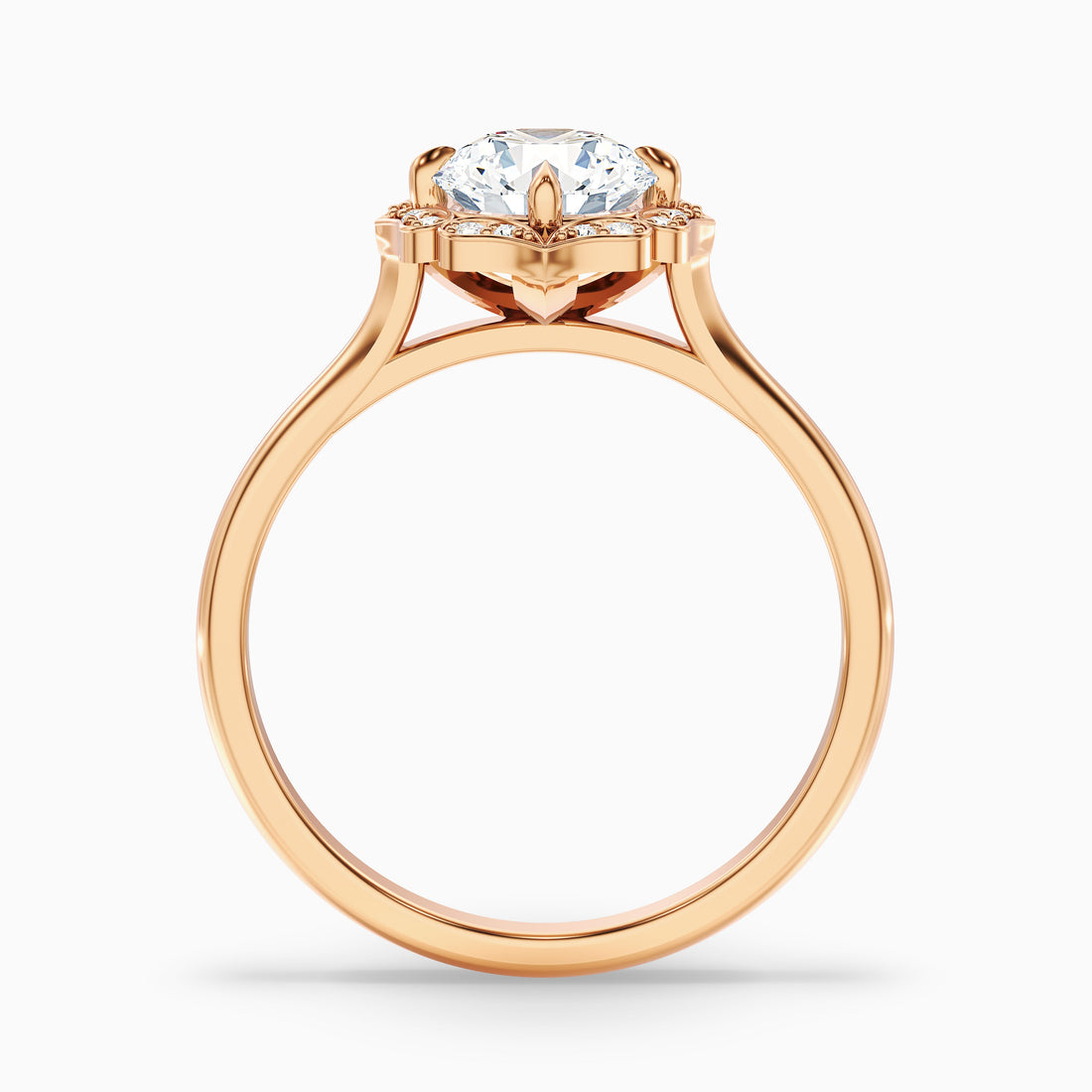 Nyla 5 Carat Round Halo Lab Grown Engagement Ring in 14k Rose Gold  DestGlow