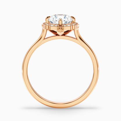 Ruby 4.5 Carat Round Halo Moissanite Diamond Ring in 14k White Gold