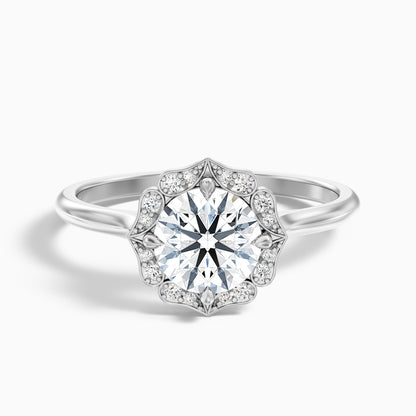 Nyla 5 Carat Round Halo Lab Grown Engagement Ring in Platinum