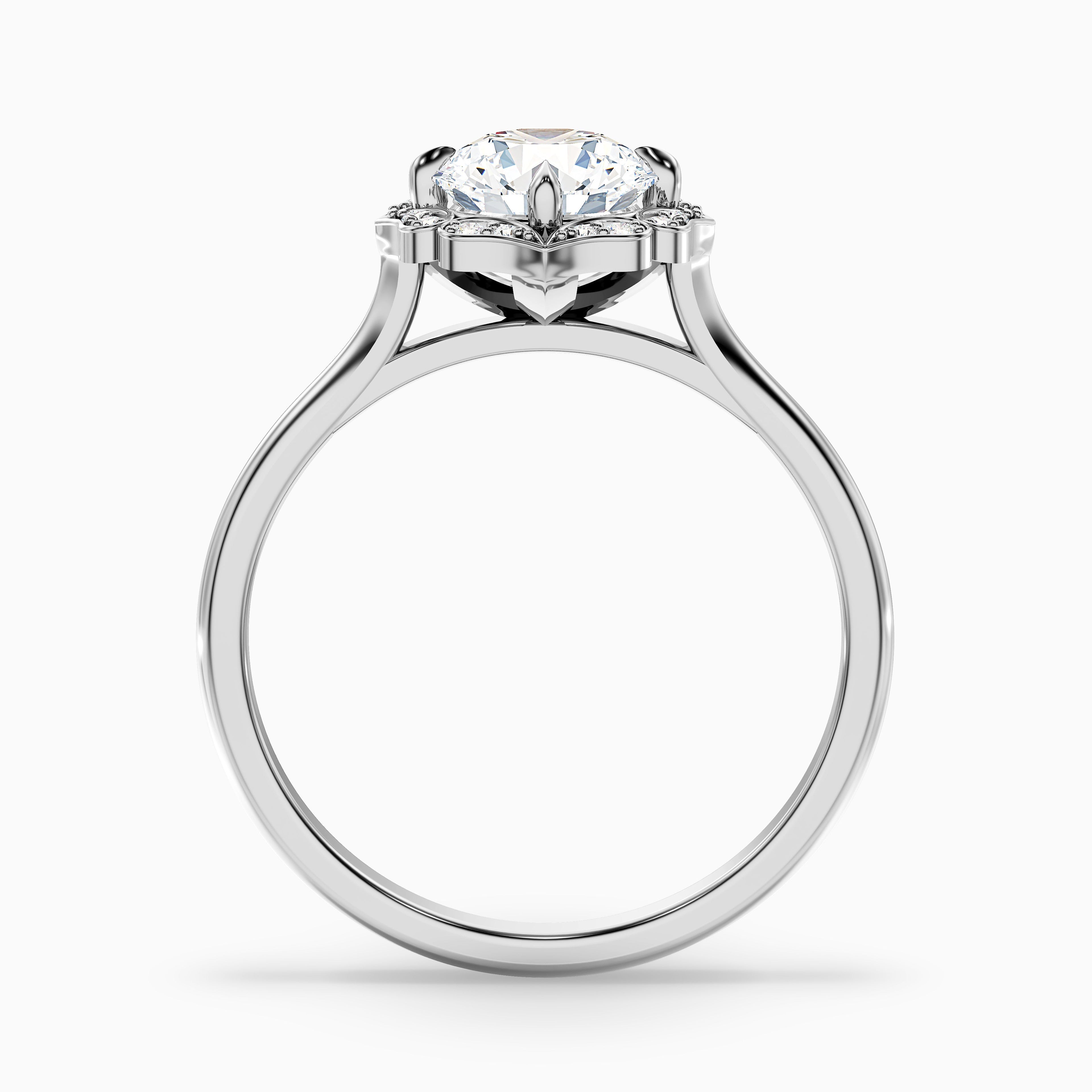 Nyla 1 Carat Round Halo Lab Grown Engagement Ring in Platinum