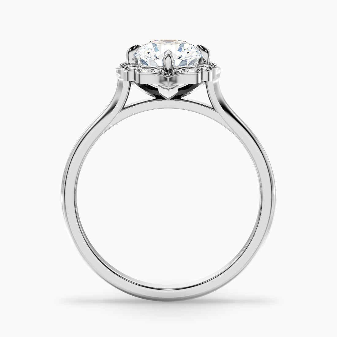 Nyla 2 Carat Round Halo Lab Grown Engagement Ring in 14k White Gold  DestGlow