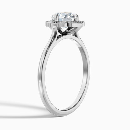 Nyla 4.5 Carat Round Halo Lab Grown Engagement Ring in 10k White Gold