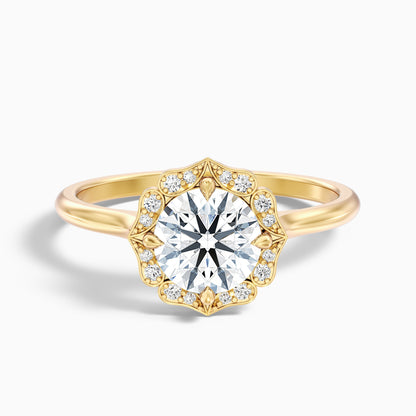 Nyla 5 Carat Round Halo Lab Grown Engagement Ring in 18k White Gold