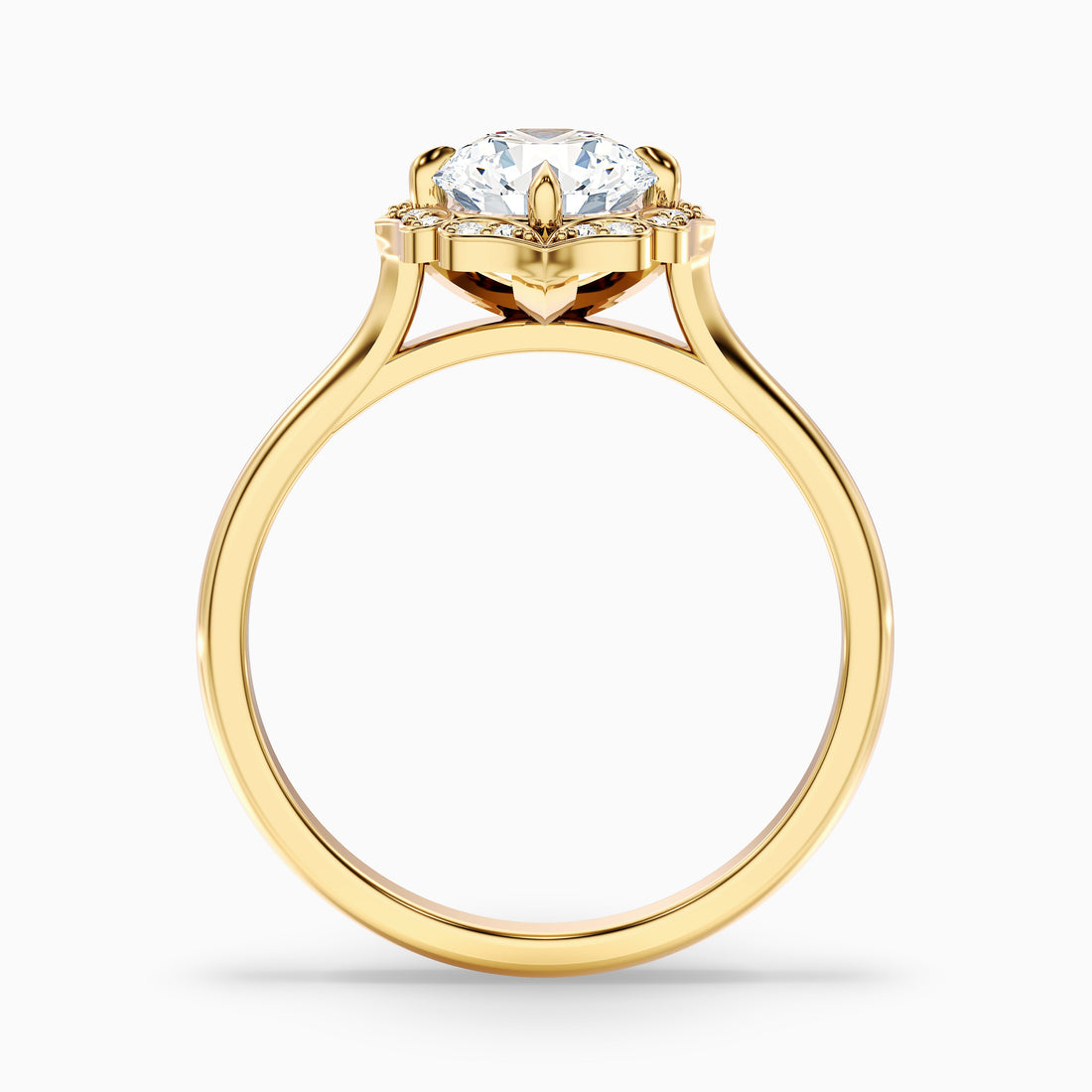 Nyla 3.5 Carat Round Halo Lab Grown Engagement Ring in 10k Yellow Gold  DestGlow