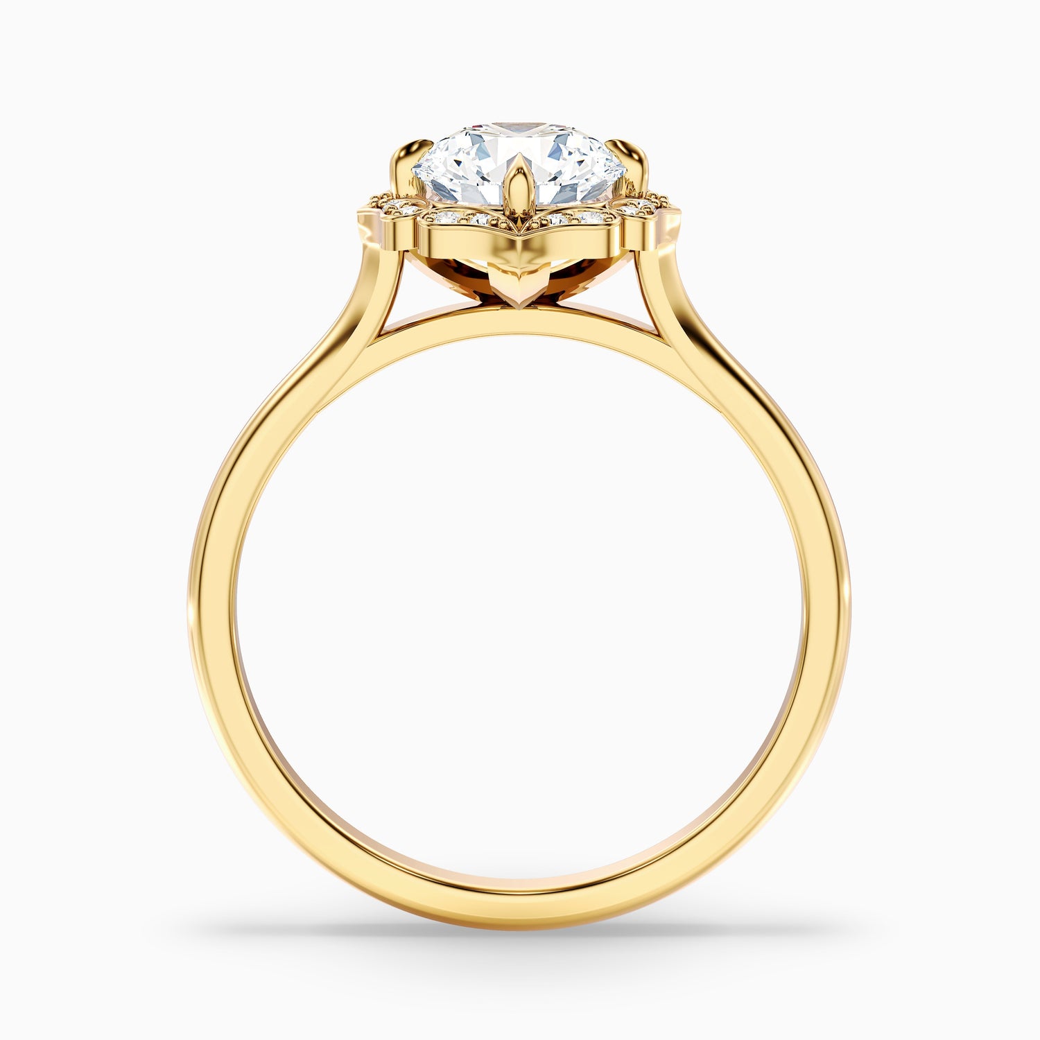 Ruth 8 Carat Round Halo Moissanite Engagement Ring in 18k Yellow Gold