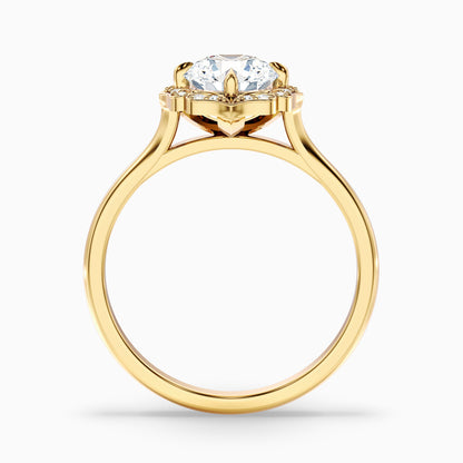 Nyla 4 Carat Round Halo Lab Grown Engagement Ring in 925 Sterling Silver