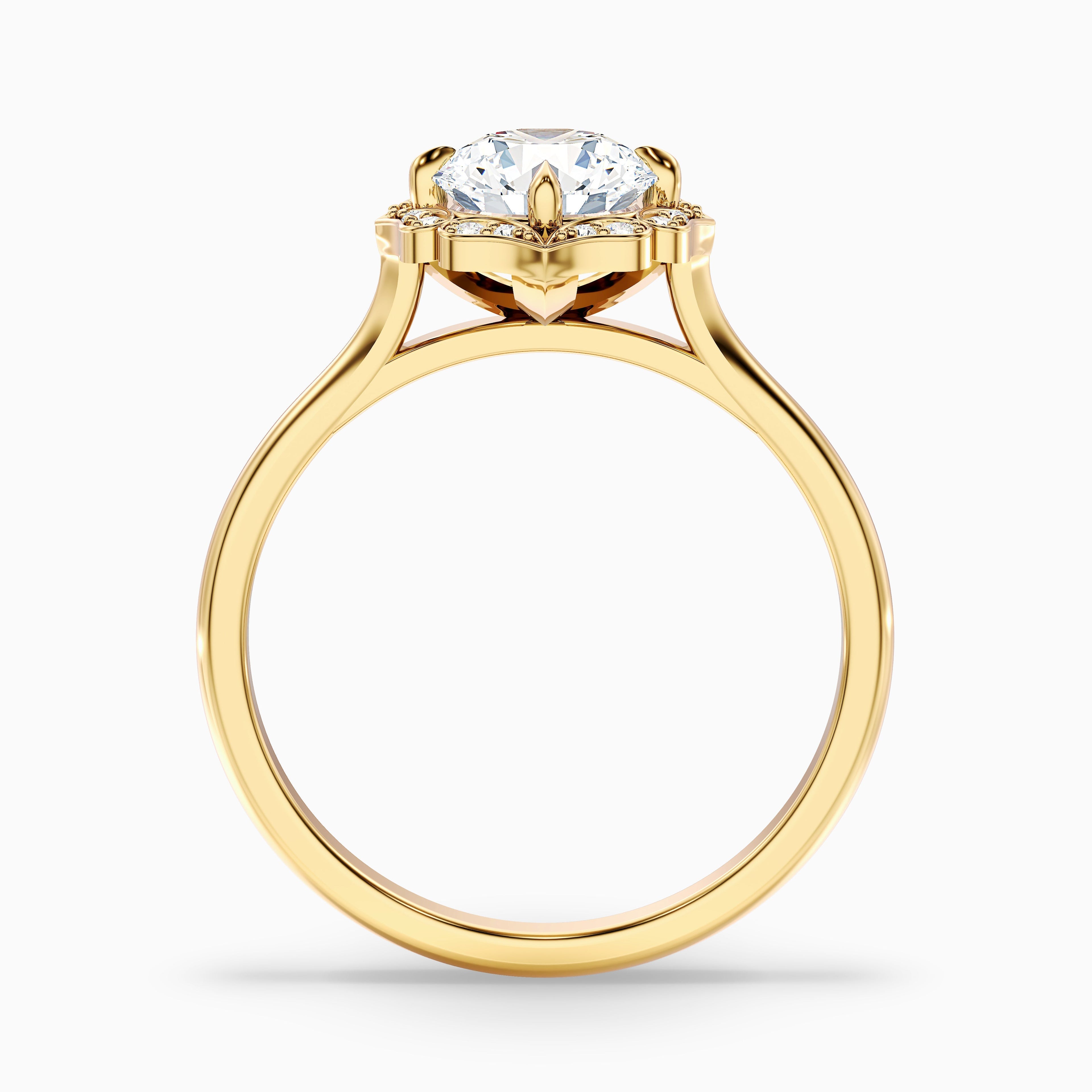Nyla 4 Carat Round Halo Lab Grown Engagement Ring in 14k Rose Gold