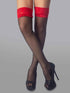 Black Stockings with Red Lace Trim - accessories