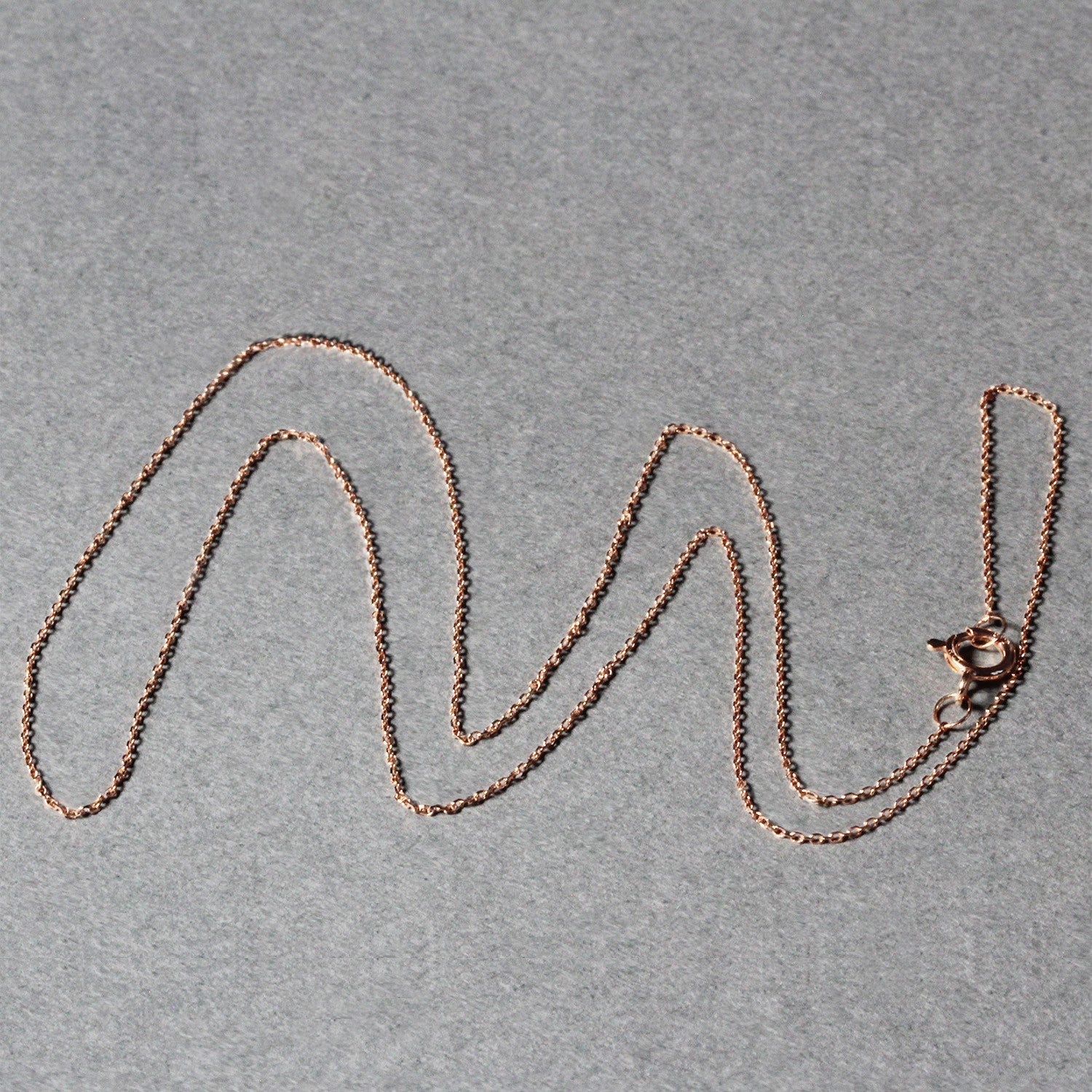 14k Rose Gold Diamond Cut Cable Link Chain 0.7mm by Bids.com