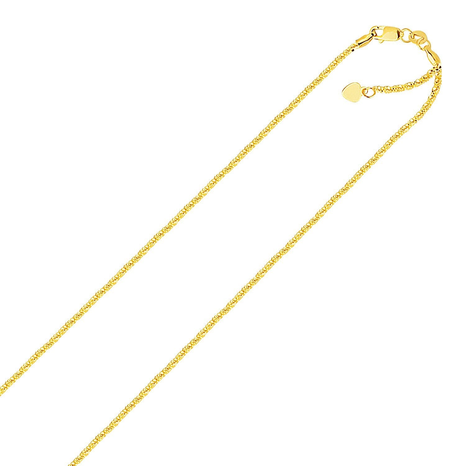 10k Yellow Gold Adjustable Sparkle Chain 1.5mm by Bids.com