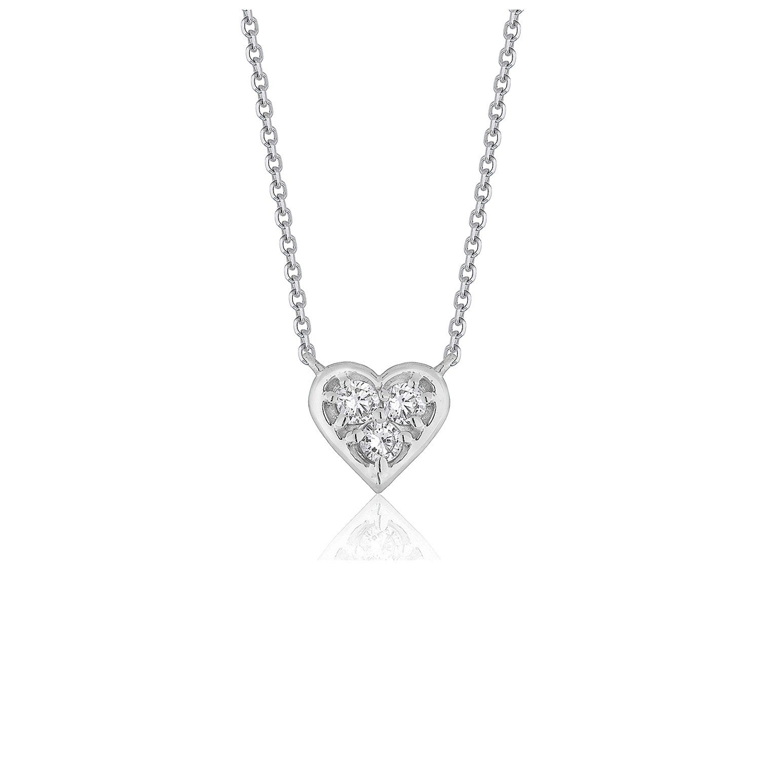 Diamond Heart Design Pendant in 14k White Gold by Bids.com
