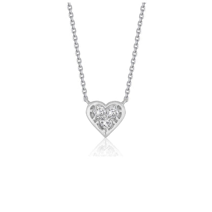 Diamond Heart Design Pendant in 14k White Gold by Bids.com