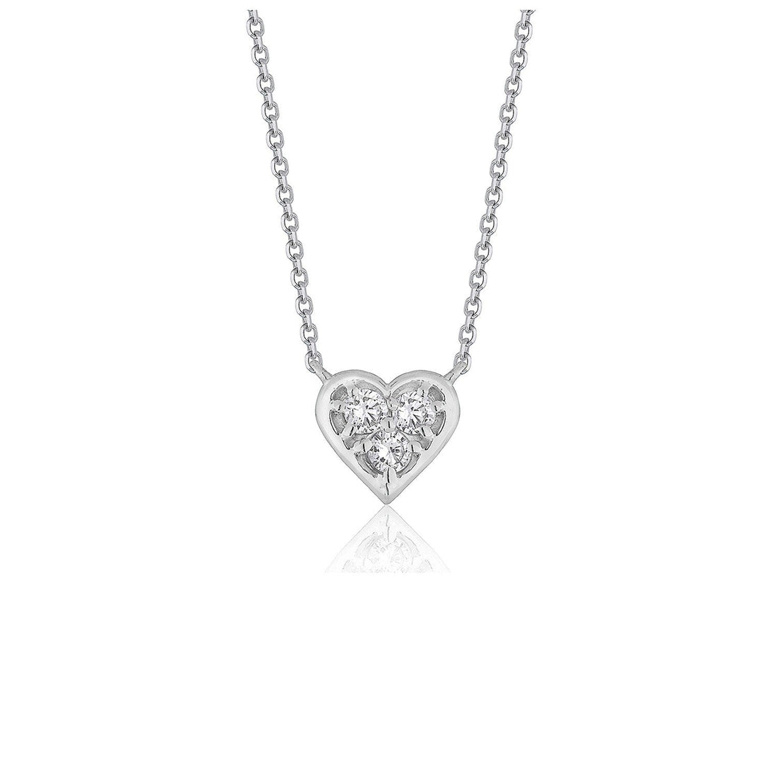 Diamond Heart Design Pendant in 14k White Gold by Bids.com