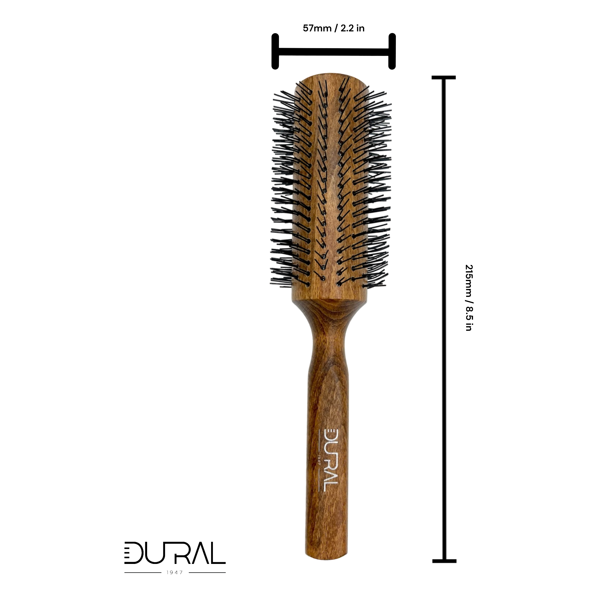 Dural Beech wood round-styler hair brush with nylon pins - 16 rows by Pasteur Pharmacy