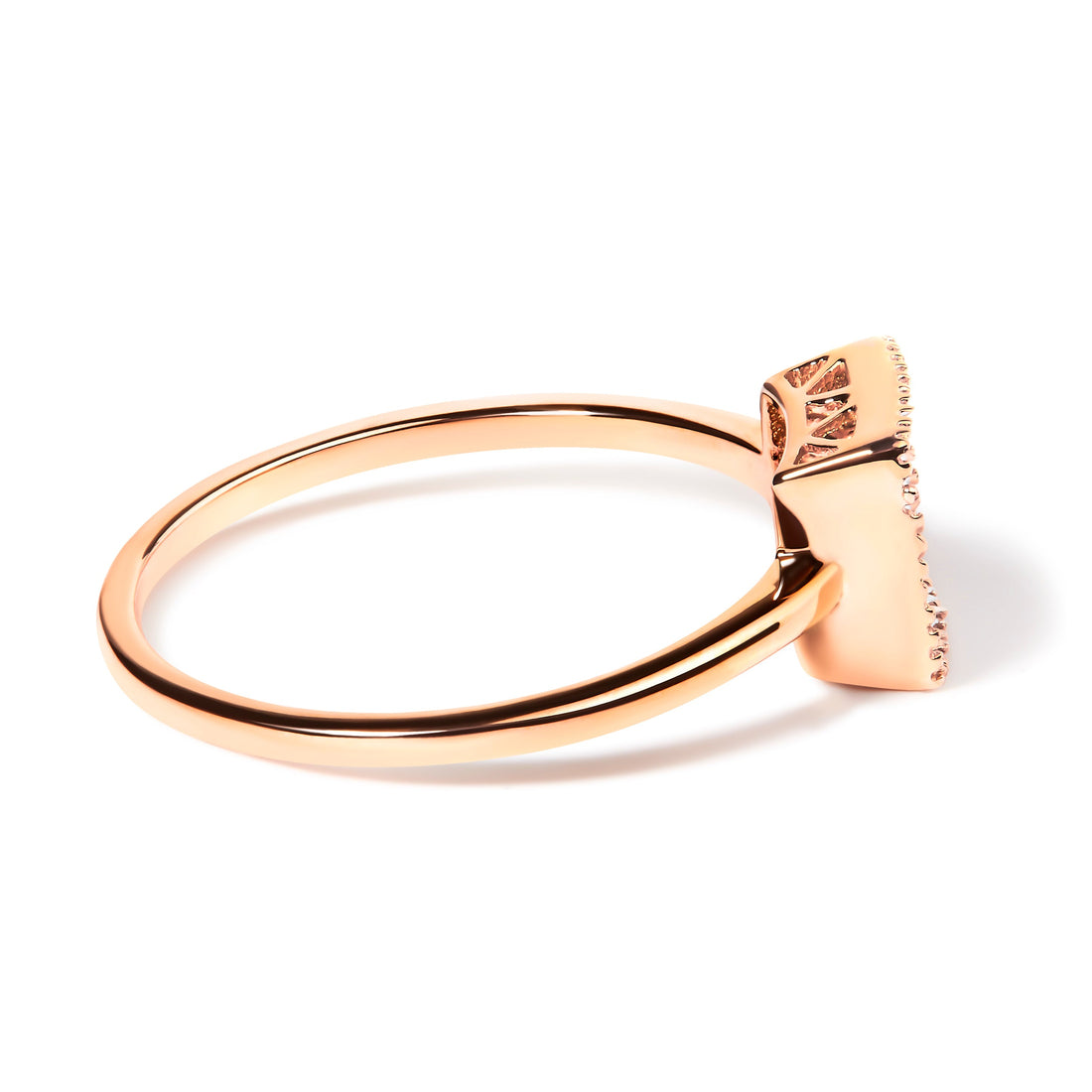 10K Rose Gold 1/3 Cttw Invisible Set Princess Cut Diamond Composite Square Shape Ring (H-I color, I1-I2 clarity) - Size 5 by Bids.com