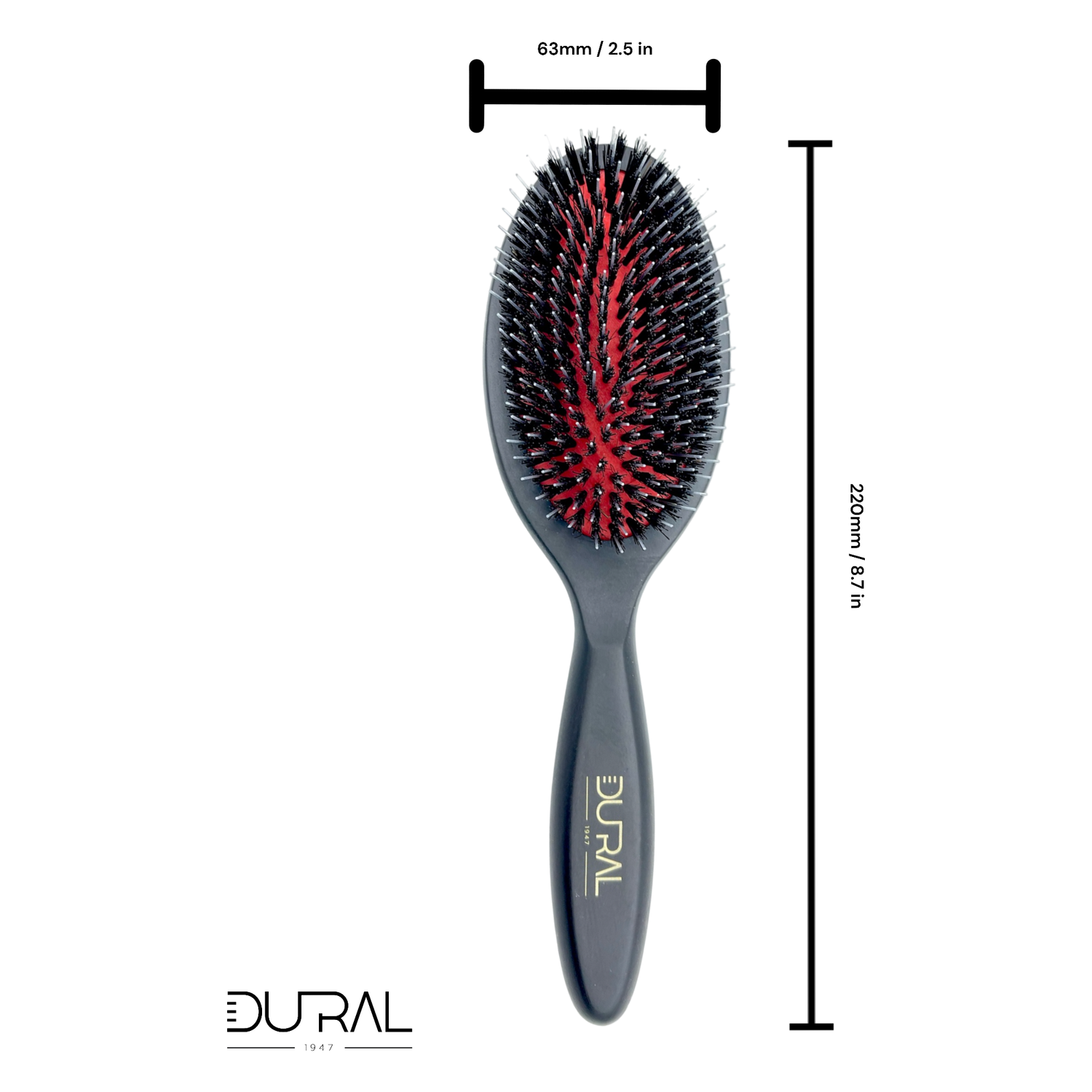 Dural Beech wood rubber cushion hair brush with boar bristles and nylon by Pasteur Pharmacy