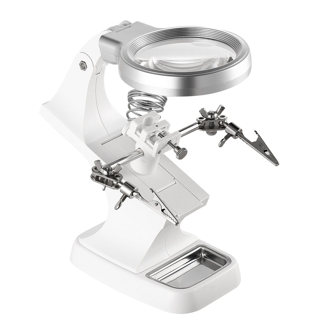 LED Light Helping Hands Magnifying Glass 3X/4.5X w/ 360°Adjust Third Hand Soldering Vise 