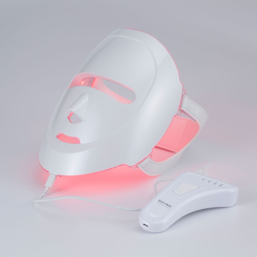 Eco Face Platinum LED Mask Pearl White - 7-Color Light Therapy for Anti-Aging &amp; Skin Rejuvenation - DestGlow