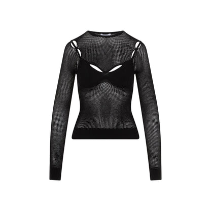 Off White Net Arrow Bralette Top Women by Luosophy