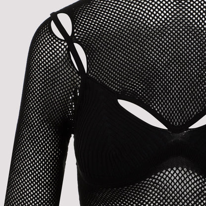 Off White Net Arrow Bralette Top Women by Luosophy