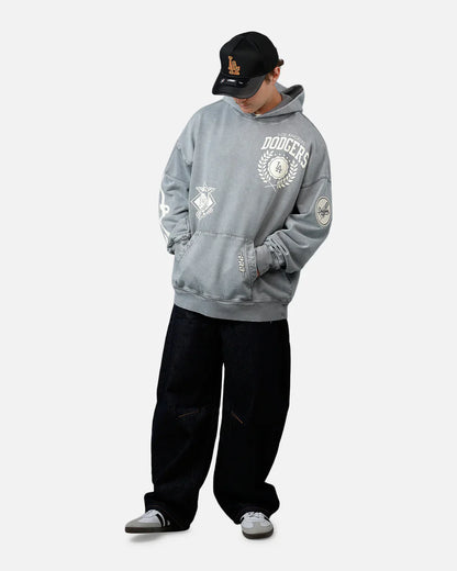 Pro Standard La Dodgers Street Team Hoodie - Washed Grey by Denim Exchange