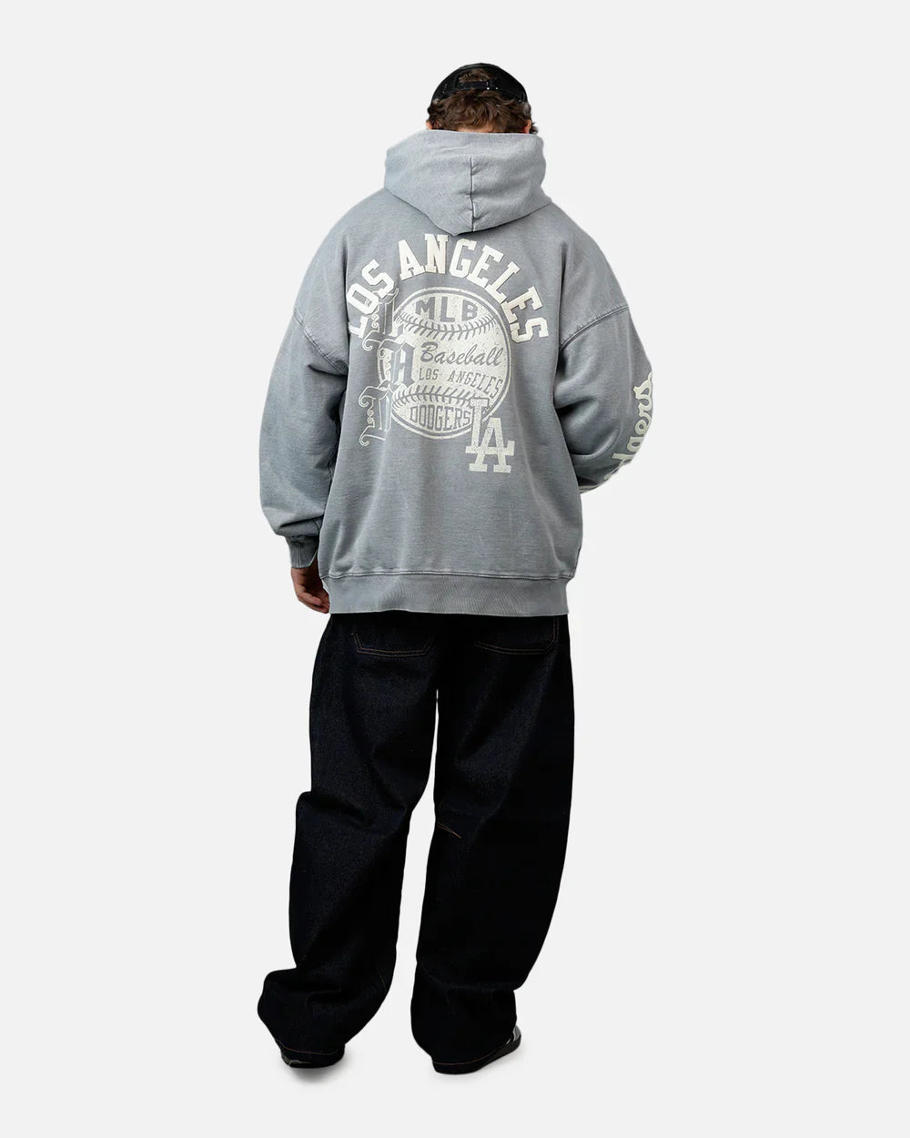 Pro Standard La Dodgers Street Team Hoodie - Washed Grey by Denim Exchange
