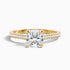 Riya 10 Carat Cushion Cut Solitaire Pave Moissanite Diamond Ring in 10k Yellow Gold  DestGlow