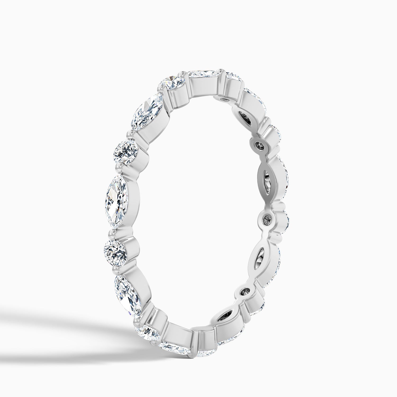 Meryl Full Eternity Round and Marquise Cut Lab Grown Diamond Wedding Band