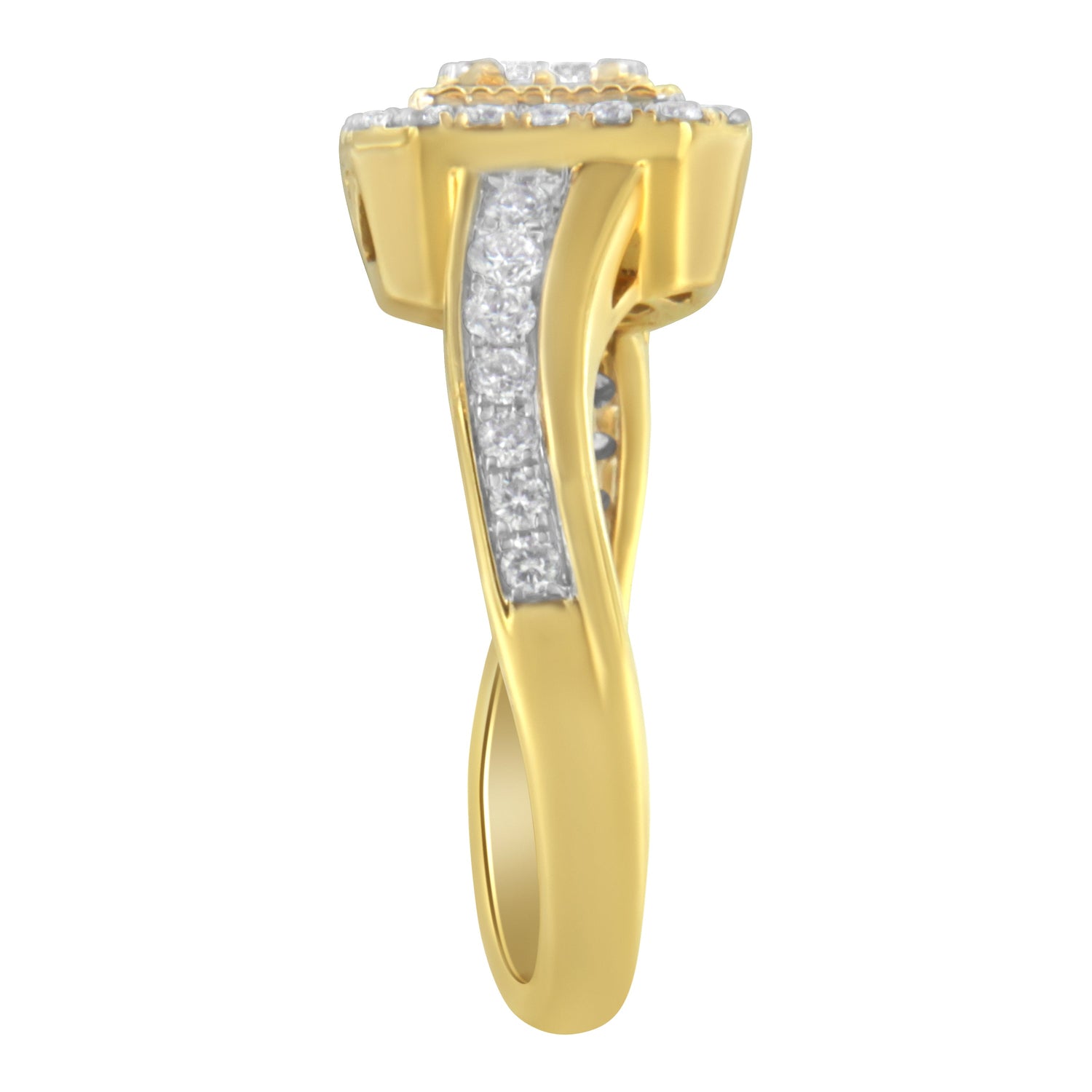 10KT Yellow Gold Diamond Cocktail Ring (5/8 cttw, H-I Color, SI2-I1 Clarity) by Bids.com