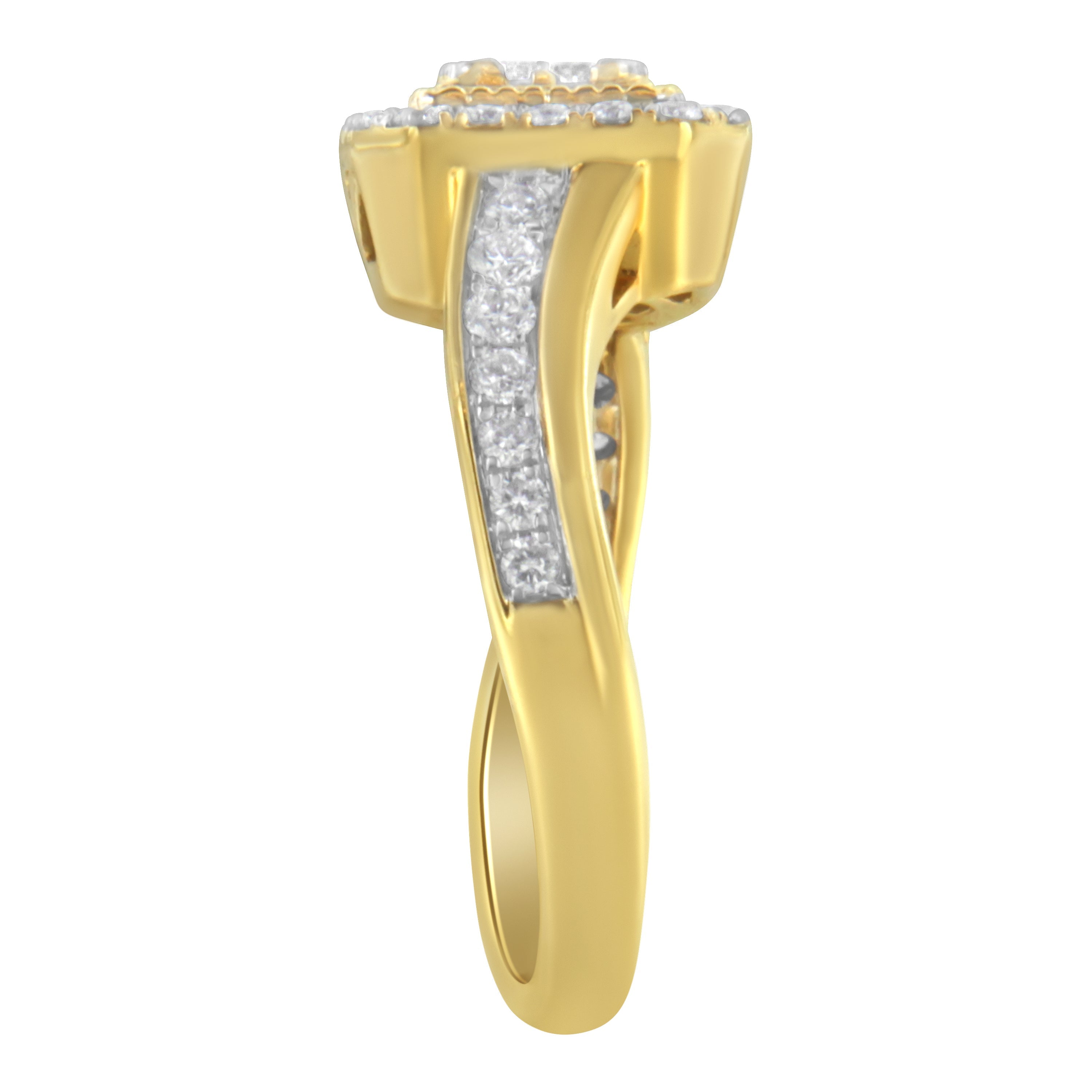 10KT Yellow Gold Diamond Cocktail Ring (5/8 cttw, H-I Color, SI2-I1 Clarity) by Bids.com