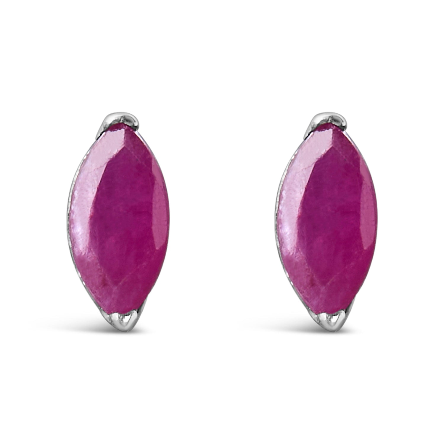 .925 Sterling Silver 1/2 Cttw Created Pink Ruby Gemstone Solitaire Stud Earrings by Bids.com