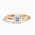Lucy 1 Carat Round Solitaire Twisted Band Moissanite Diamond Ring in 18k Rose Gold  DestGlow