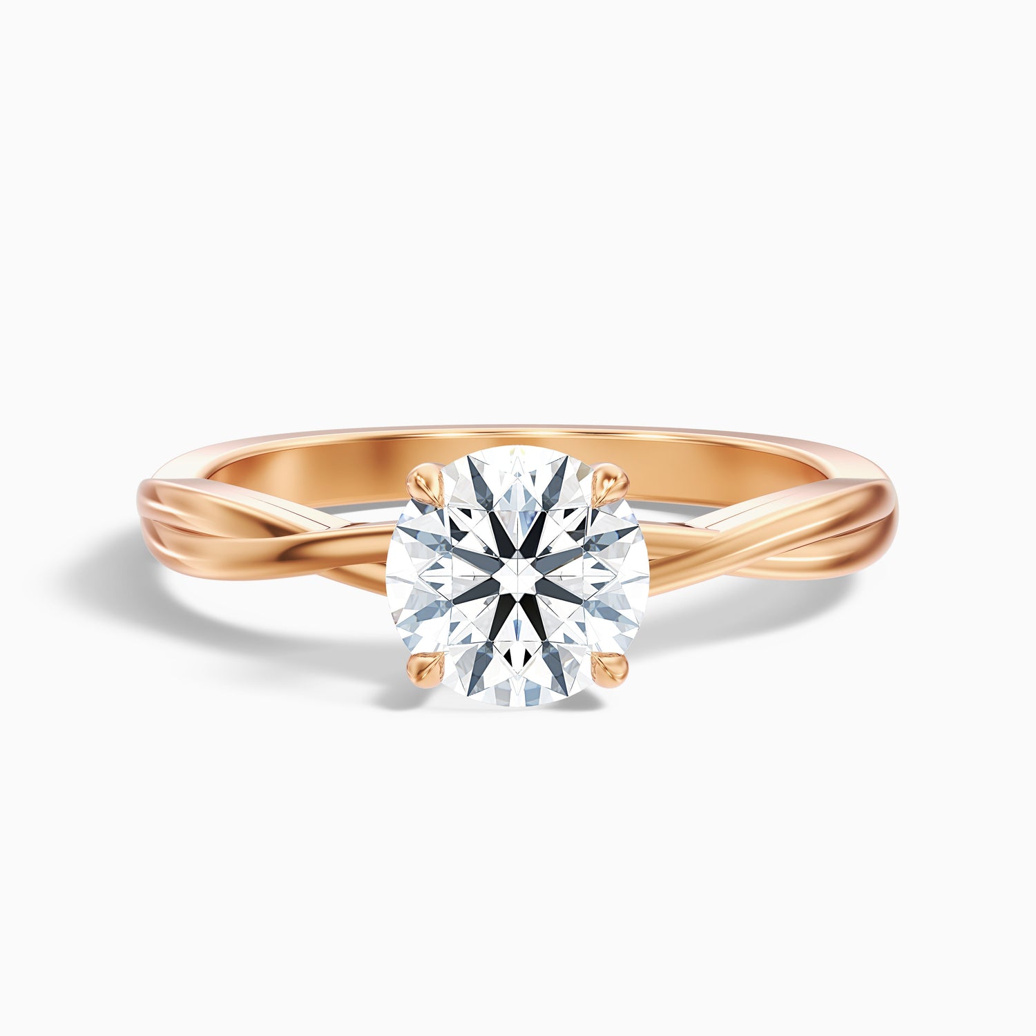 Zoya 4 Carat Round Solitaire Twisted Band Lab Grown Engagement Ring in Platinum
