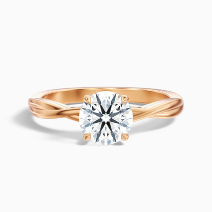 Zoya 4 Carat Round Solitaire Twisted Band Lab Grown Engagement Ring in Platinum