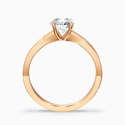 Zoya 4.5 Carat Round Solitaire Twisted Band Lab Grown Engagement Ring in 14k Yellow Gold