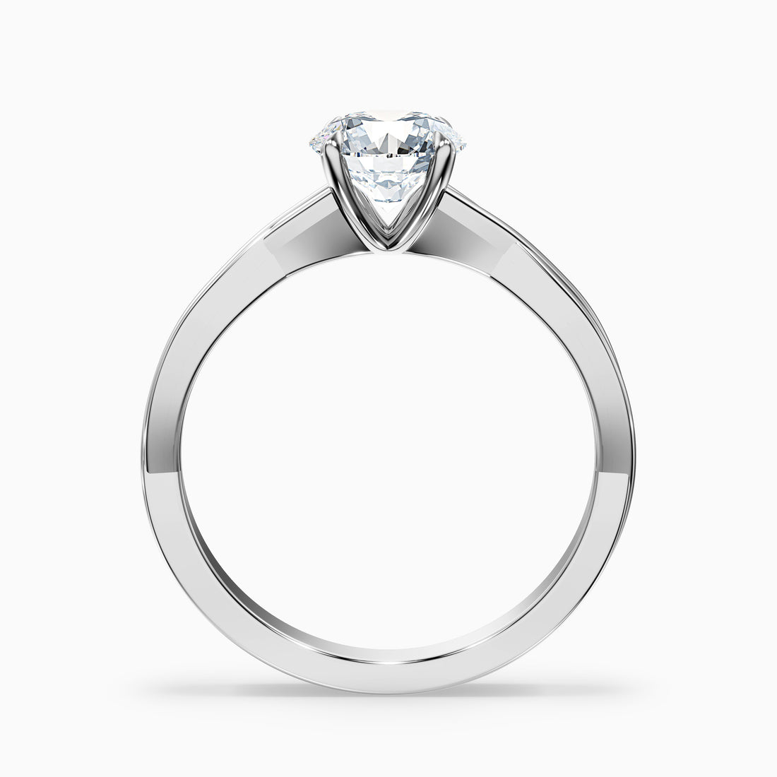 Zoya 2 Carat Round Solitaire Twisted Band Lab Grown Engagement Ring in 10k White Gold  DestGlow