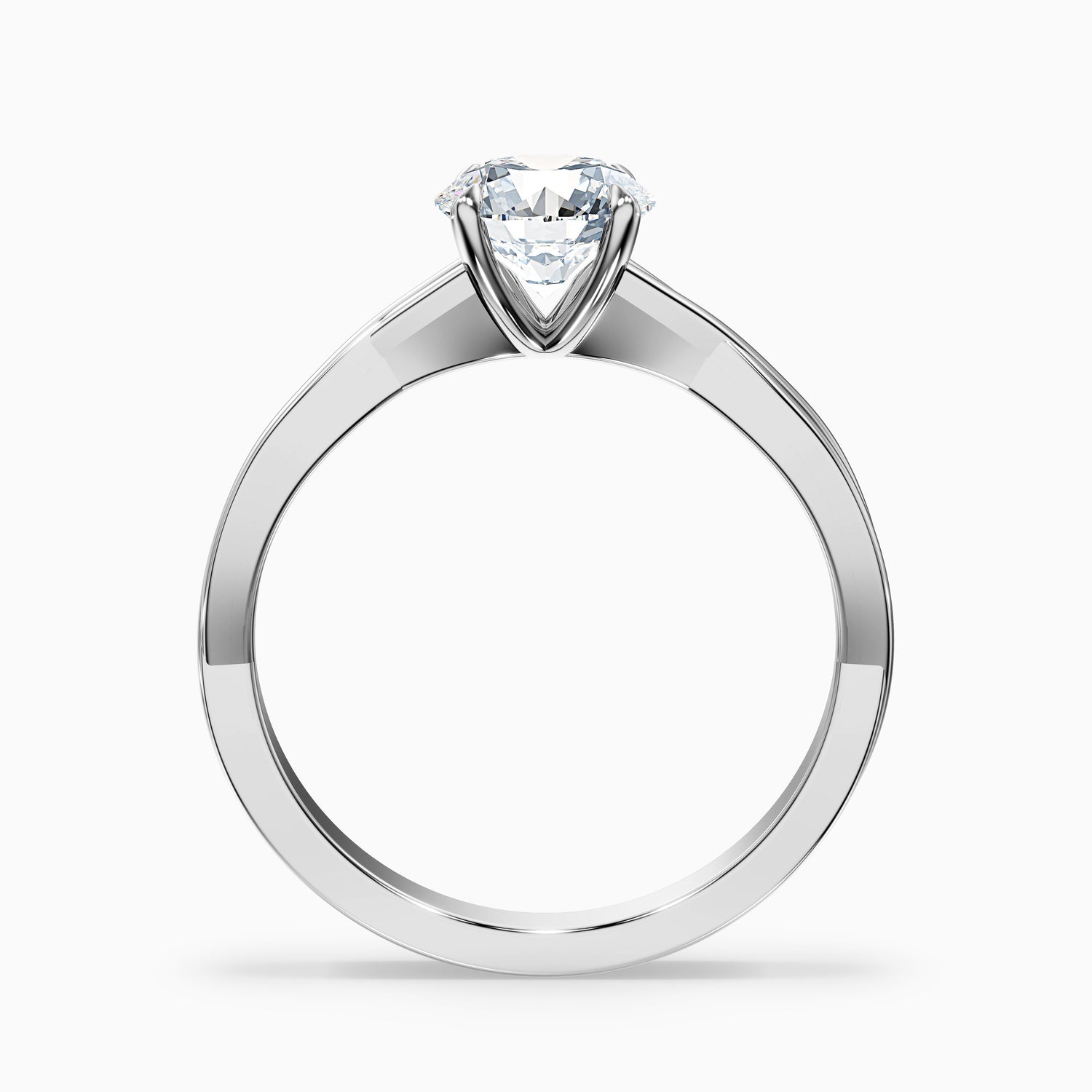 Rita 8 Carat Round Solitaire Moissanite Diamond Ring in 18k White Gold