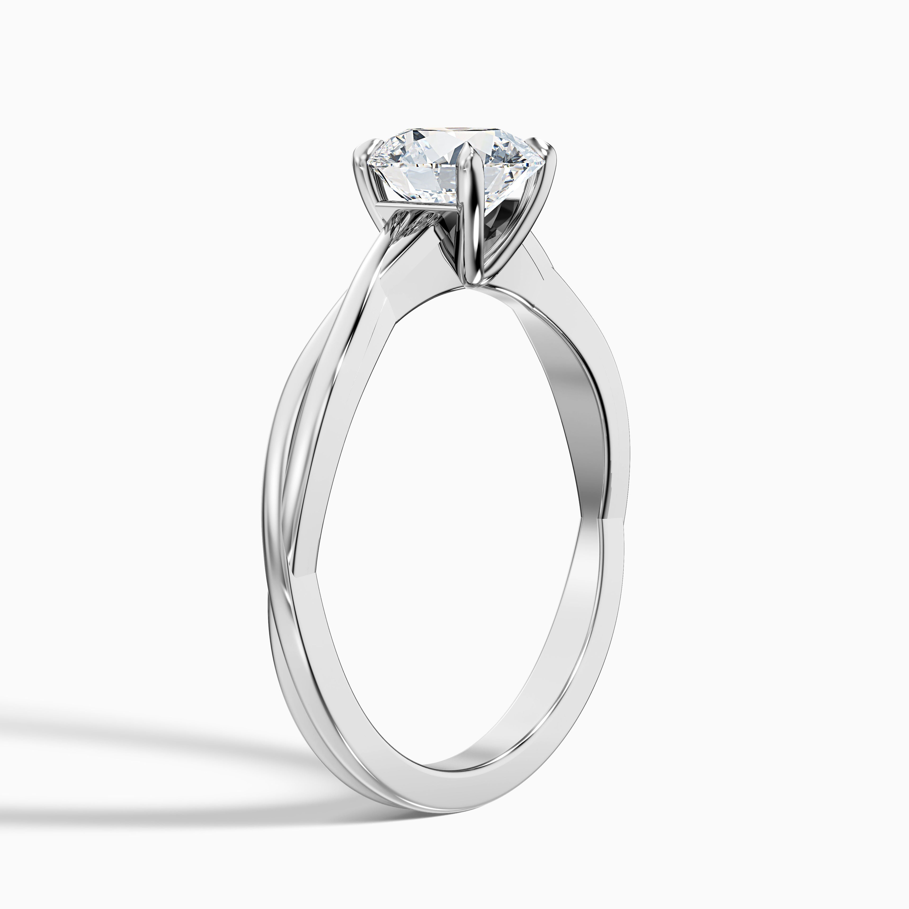 Rita 9 Carat Round Solitaire Moissanite Diamond Ring in 18k White Gold