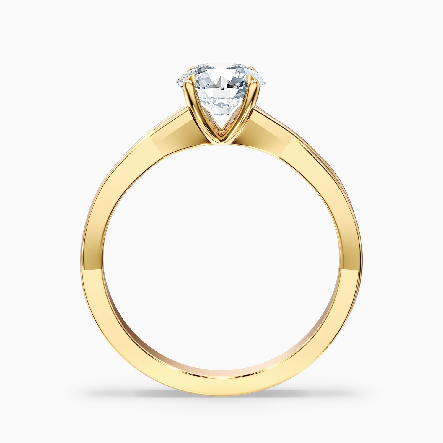 Rita 9 Carat Round Solitaire Moissanite Diamond Ring in 14k Yellow Gold
