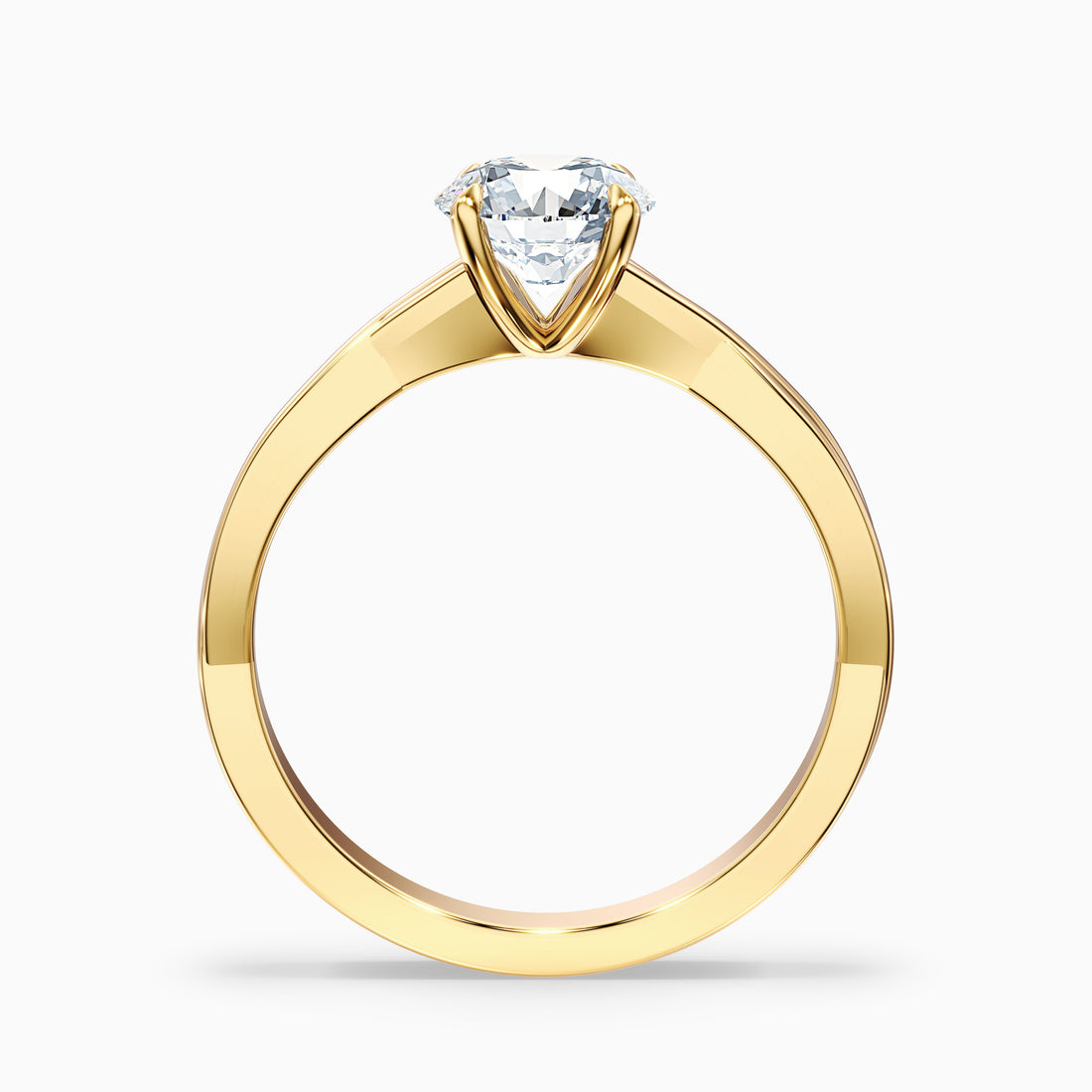 Zoya 2.5 Carat Round Solitaire Twisted Band Lab Grown Engagement Ring in 18k Yellow Gold  DestGlow
