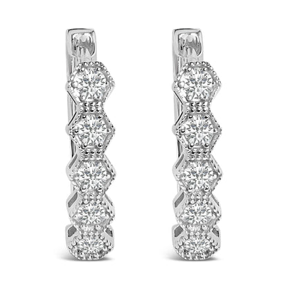 14K Gold 1/2 Cttw Diamond Earring Zig-Zagging Geometric Hoop Earrings (G-H Color, SI1-SI2) by Bids.com