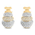 18K Two-Toned Gold 5.00 Cttw Diamond Three-tier Domed Button Omega Back Earrings (G-H Color, VS2-SI1 Clarity) by Bids.com