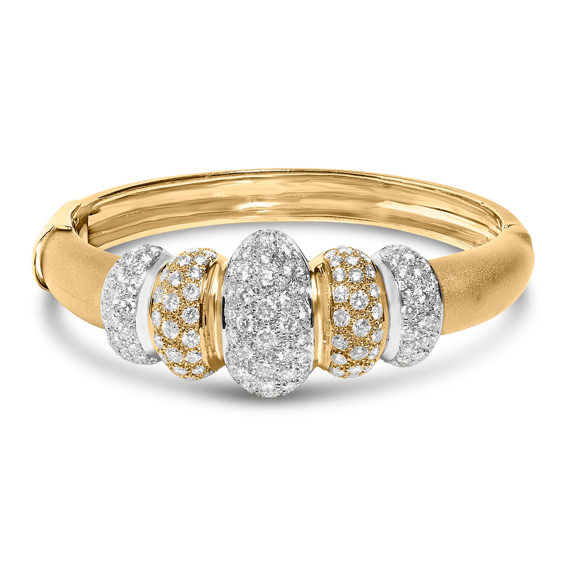 18K Gold 6.00 Cttw Diamond Graduating Dome Bangle Bracelet (G-H Color, VS2-SI1 Clarity) by Bids.com