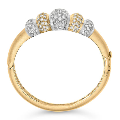 18K Gold 6.00 Cttw Diamond Graduating Dome Bangle Bracelet (G-H Color, VS2-SI1 Clarity) by Bids.com