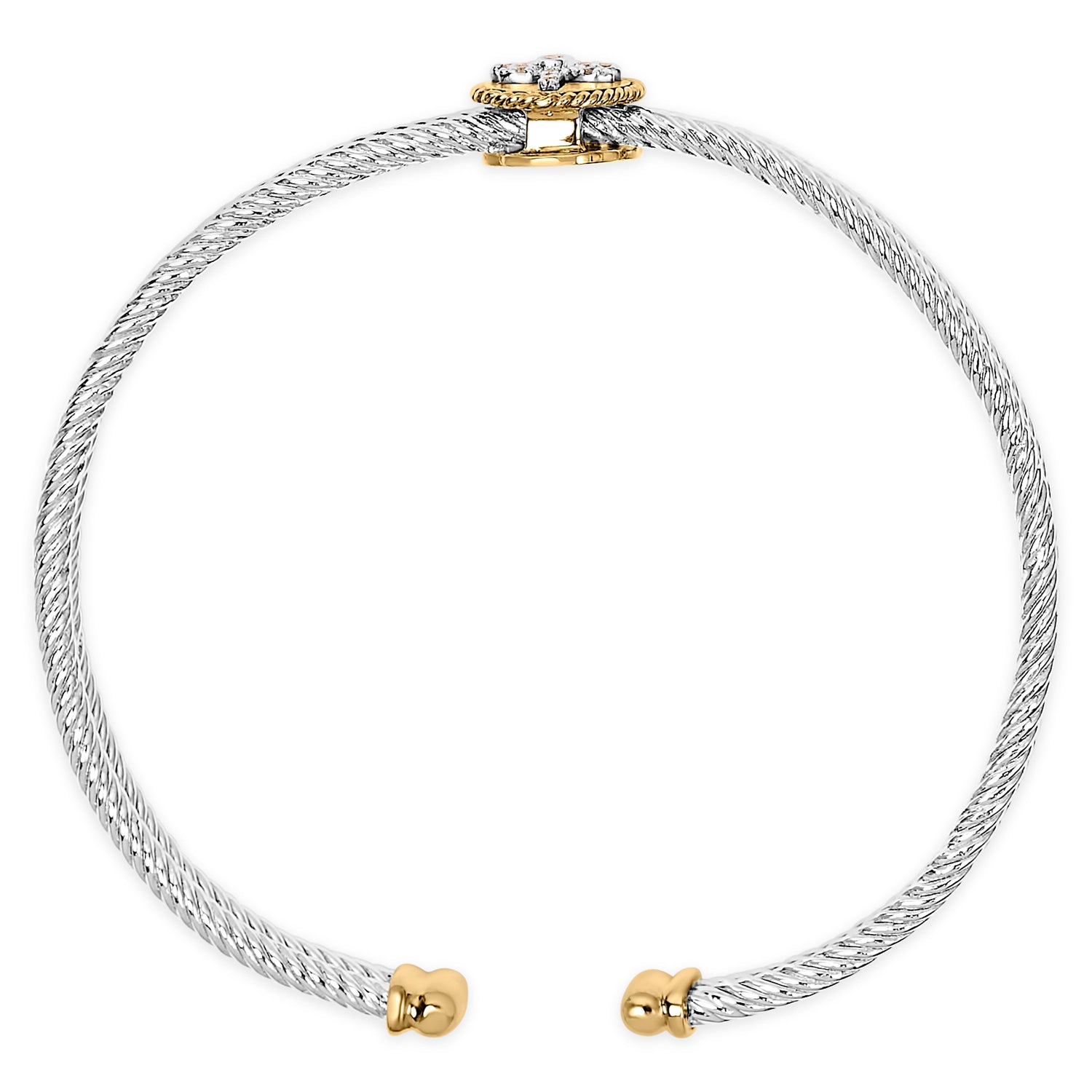 18K Yellow Gold Plated .925 Sterling Silver Diamond Accent Dragonfly Medallion Bangle Bracelet (I-J Color, SI1-SI2 Clarity) - 7.75 Inches by Bids.com
